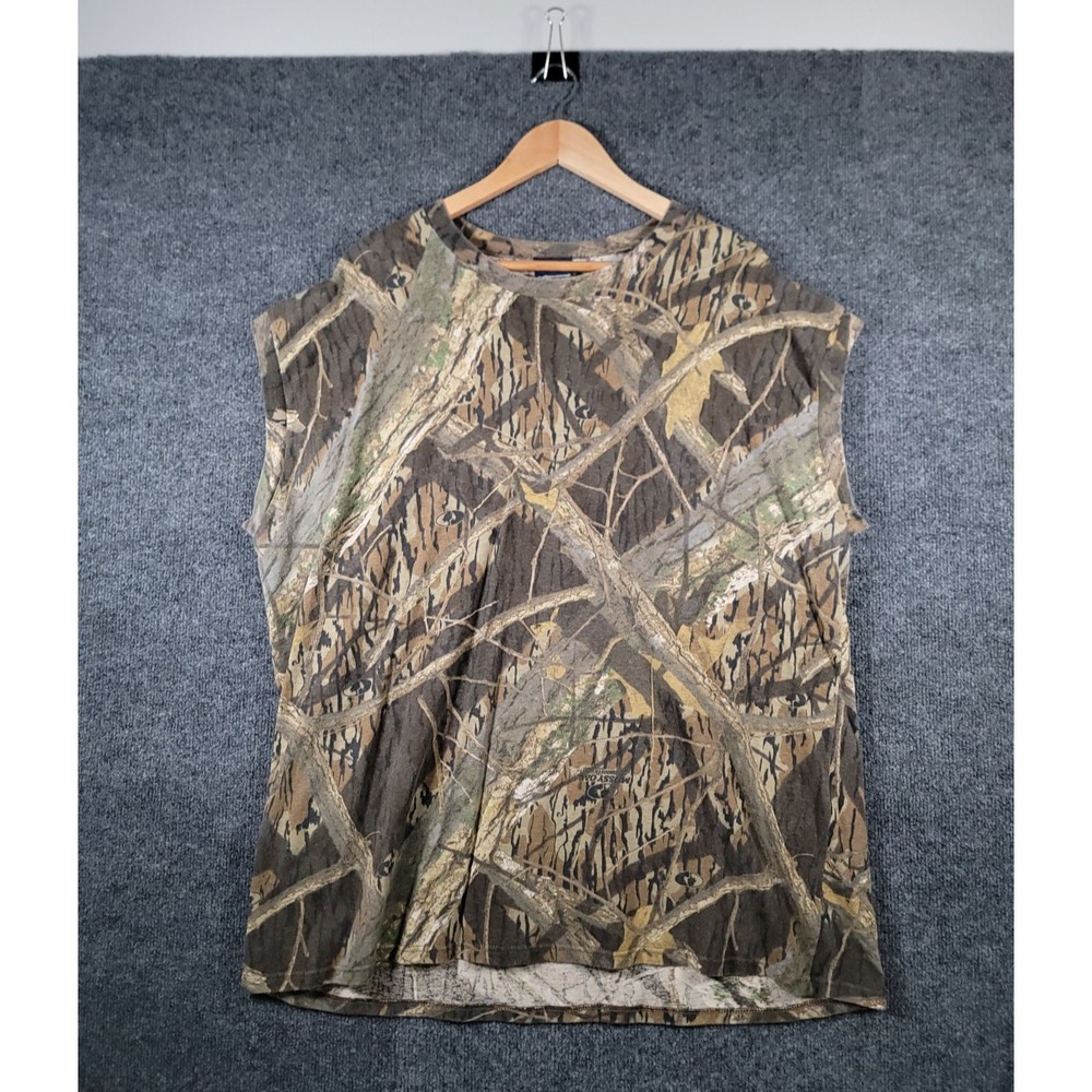 Vintage Mossy Oak Shadow Branch Shirt XXL Tree Camo Outdoors Tank Sleeveless Y2K